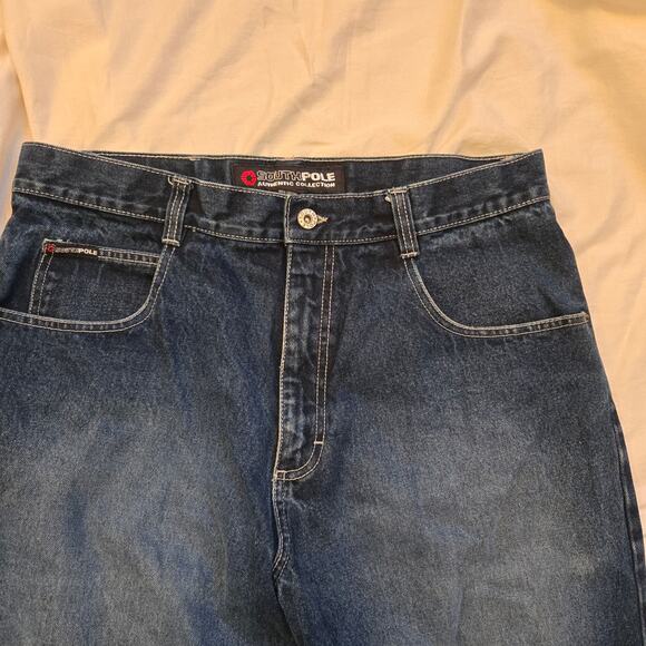 SouthPole Jeans Size 36x32 Dark Blue Heavy Denim Y2K Baggy *read* - Picture 4 of 16